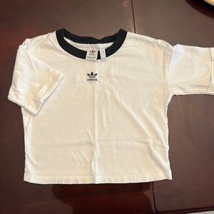 White adidas crop top